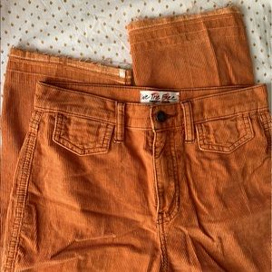 Free People Burnt Orange Corduroy Pants